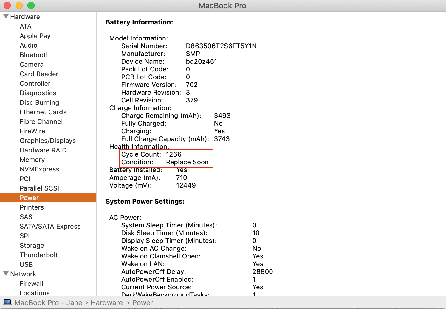 battery health information in system information battery health information in system information