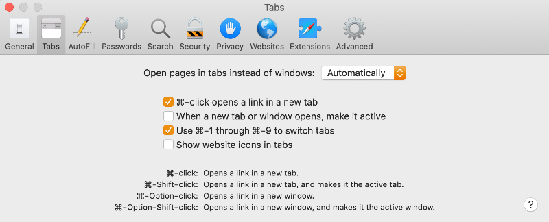 menu mac Safari menu mac Safari