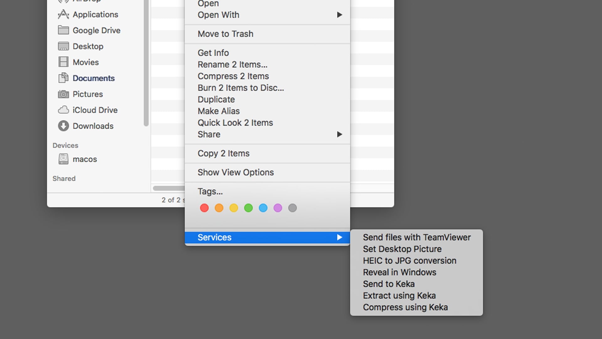 drop-down menu with services highlighted drop-down menu with services highlighted