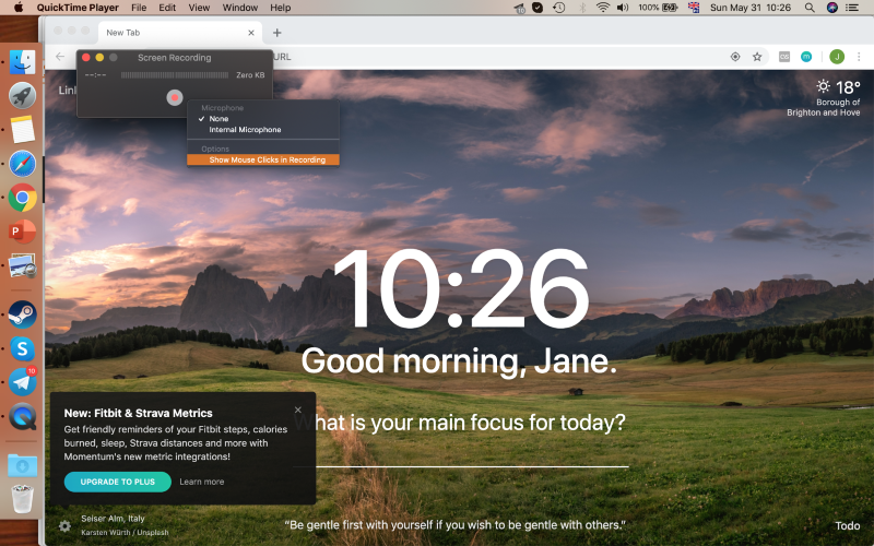 options for screen recording in quicktime player