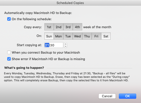 setting up a schedule to regularly clone hard drive with superduper app setting up a schedule to regularly clone hard drive with superduper app