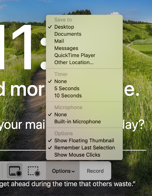 options for screen recording mojave