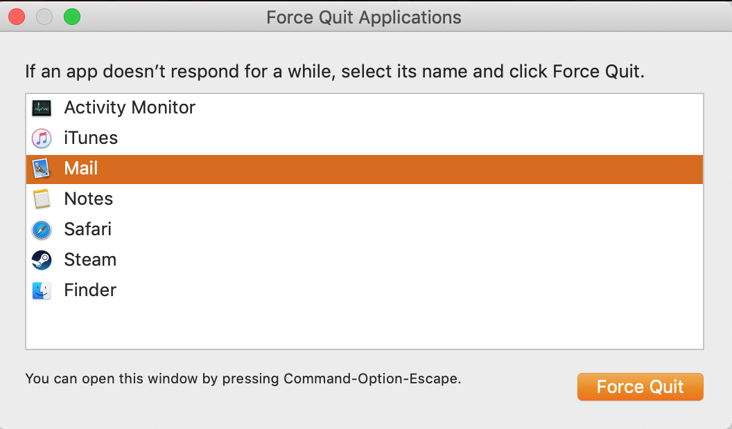 quit apps using the force quit menu quit apps using the force quit menu