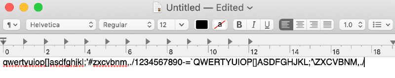 keyboard test in text edit keyboard test in text edit