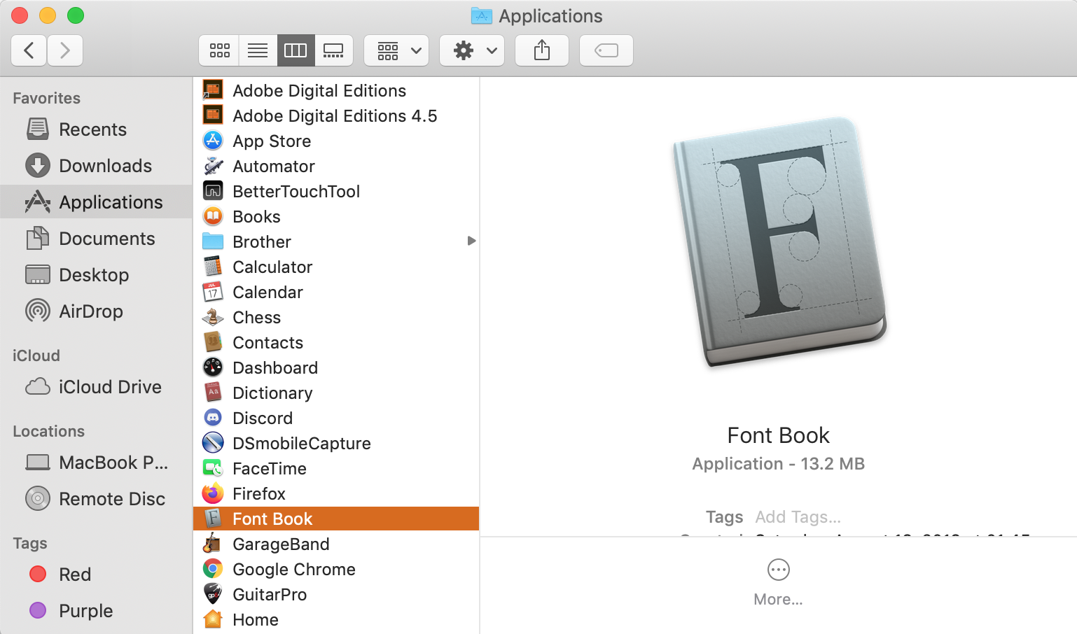 how to find fonts on mac