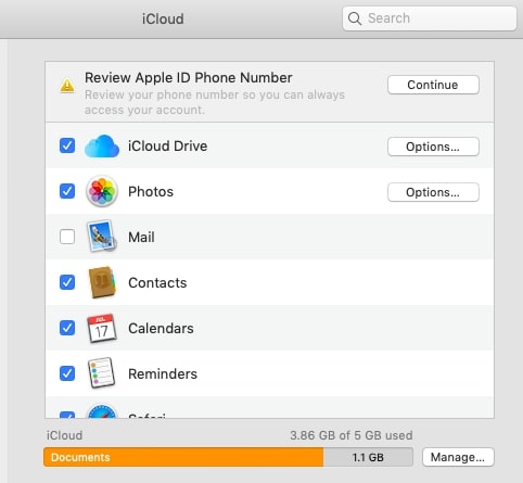 icloud preferences on Mac icloud preferences on Mac