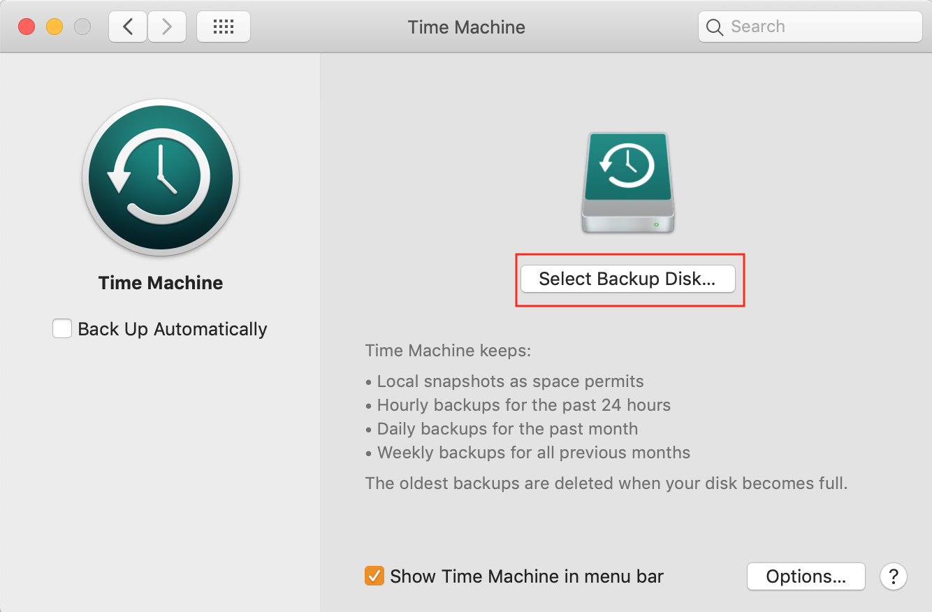 select backup disk in time machine select backup disk in time machine