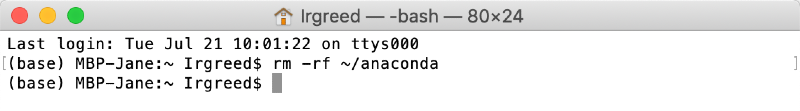 delete anaconda packages with terminal command delete anaconda packages with terminal command