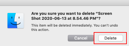 popup window with permanently delete option highlighted