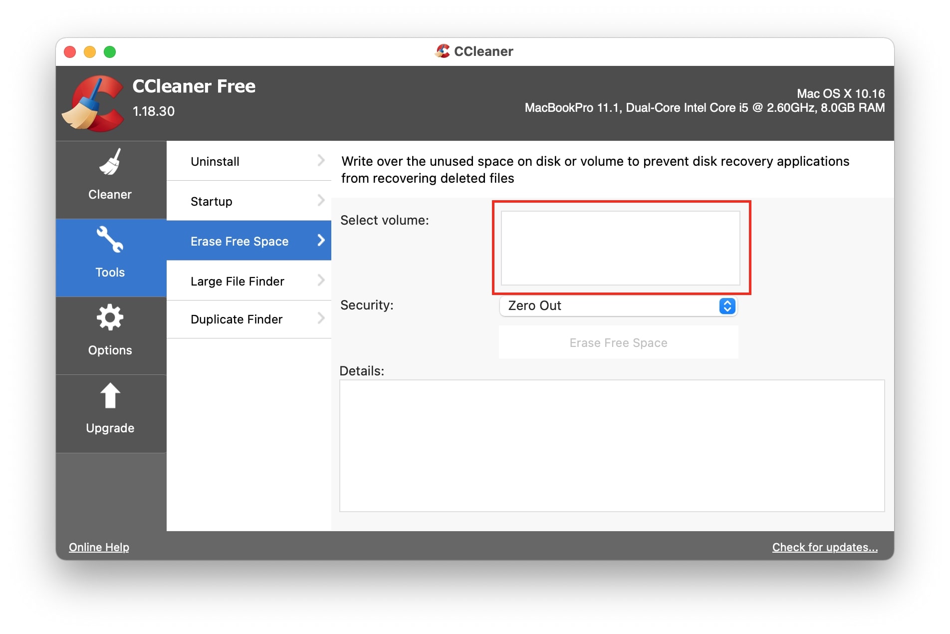 ccleaner erase free space tab ccleaner erase free space tab