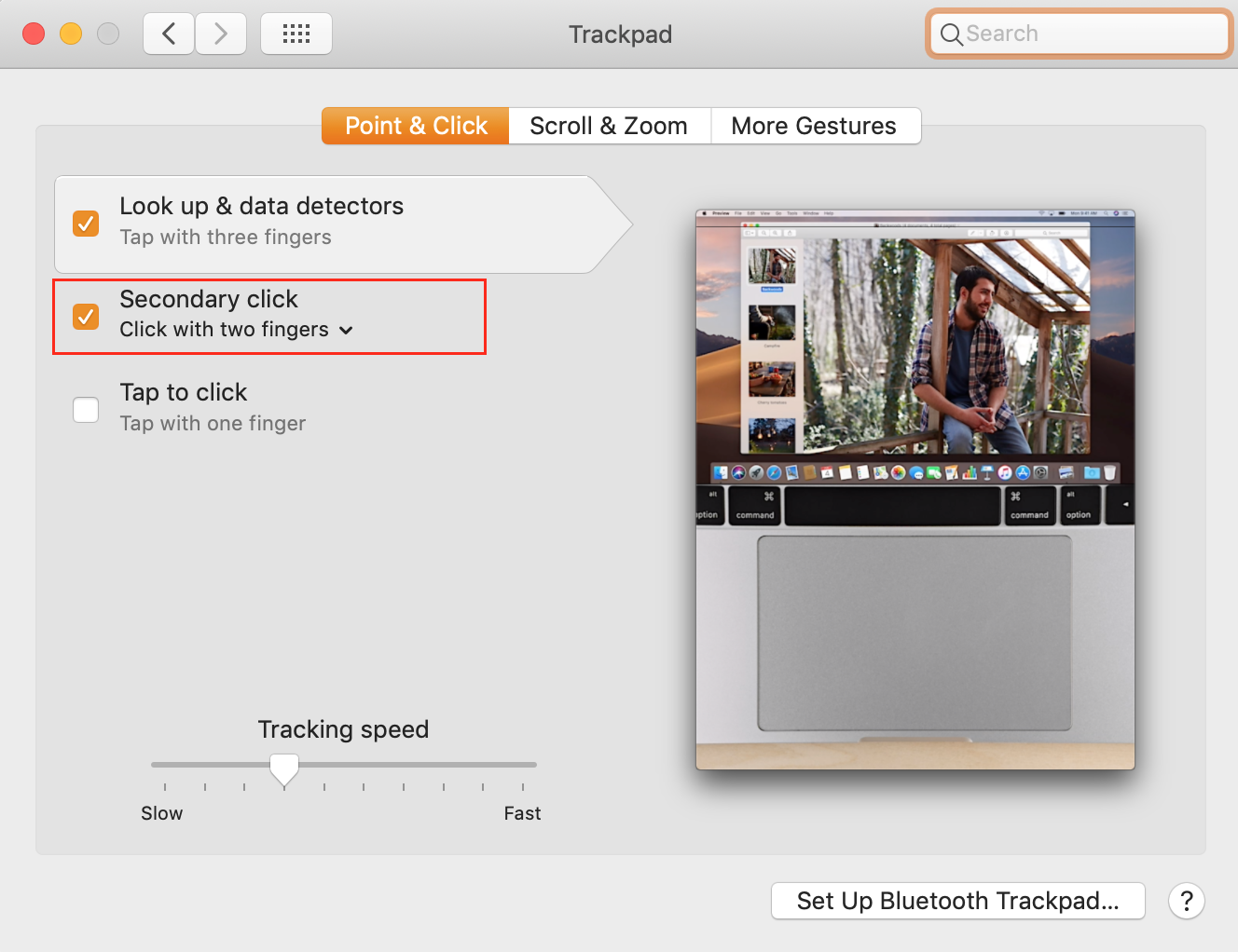 secondary click box ticked in trackpad settings secondary click box ticked in trackpad settings