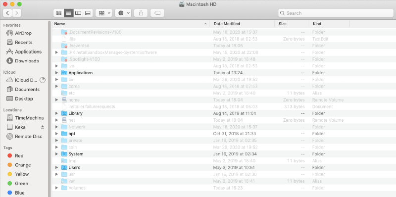 terminal show hidden files mac