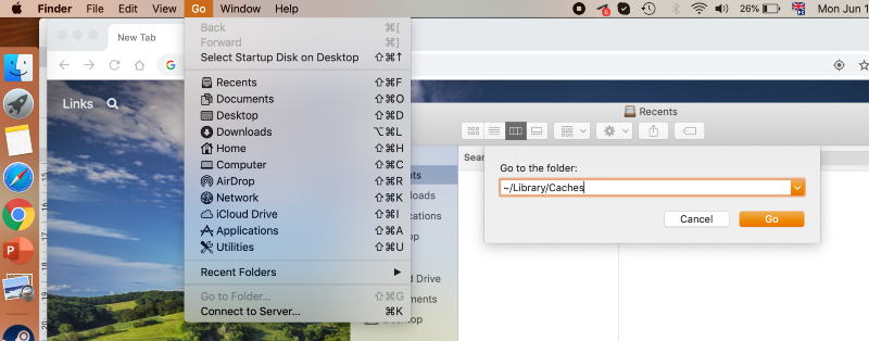 go to cache folder finder go to cache folder finder