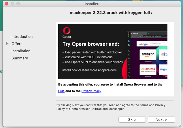 Fake Opera browser installer Fake Opera browser installer