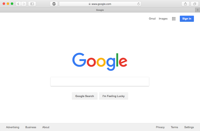 safari browser window in standard mode safari browser window in standard mode