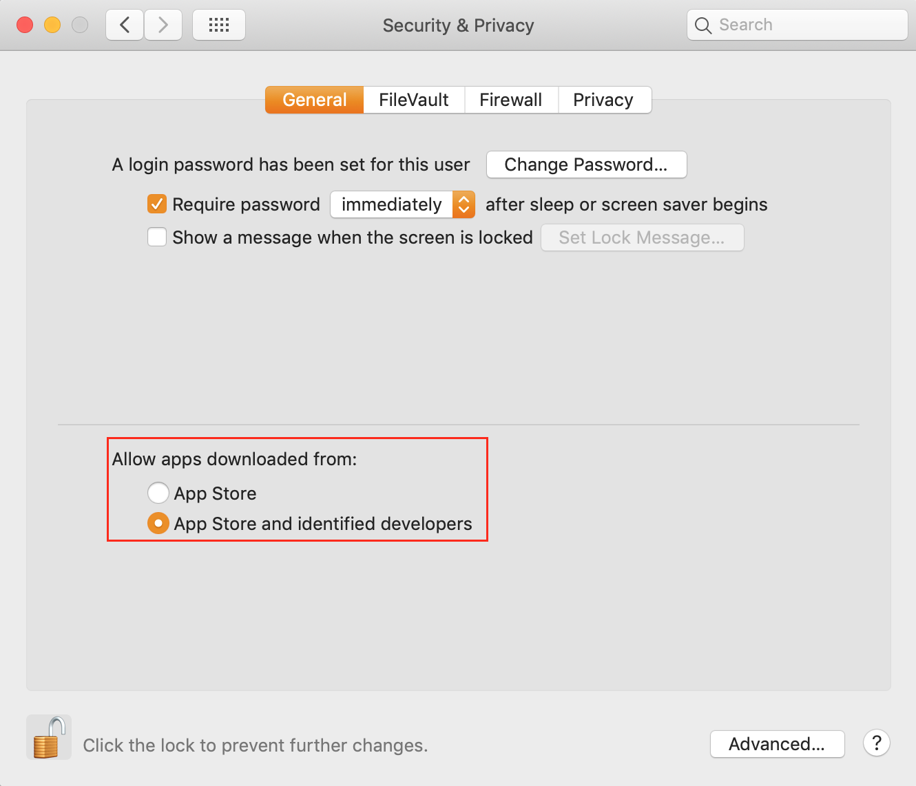 change security settings to allow downloads from identified developers change security settings to allow downloads from identified developers