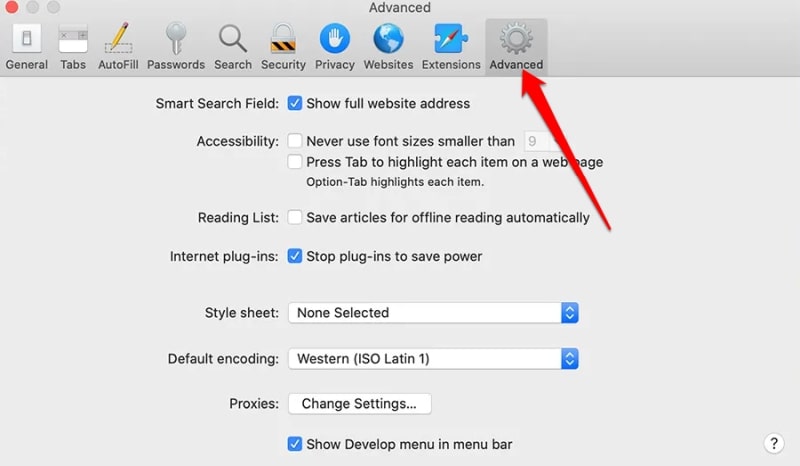 safari preferences advanced tab safari preferences advanced tab