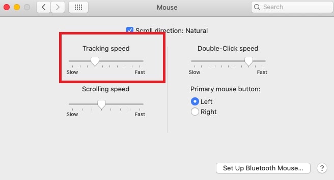 mouse preferences tracking speed mouse preferences tracking speed
