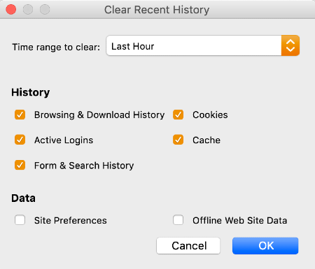 clear recent history settings clear recent history settings