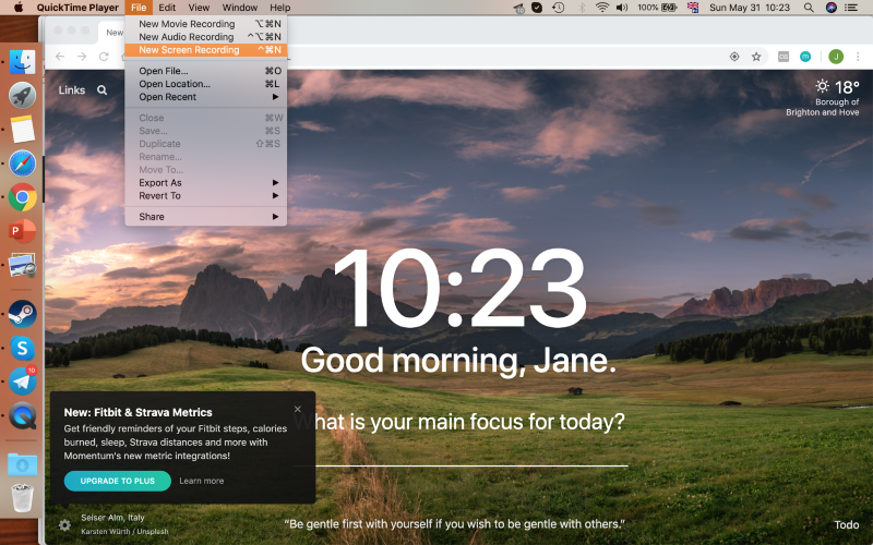 new screen recording button in quicktime player