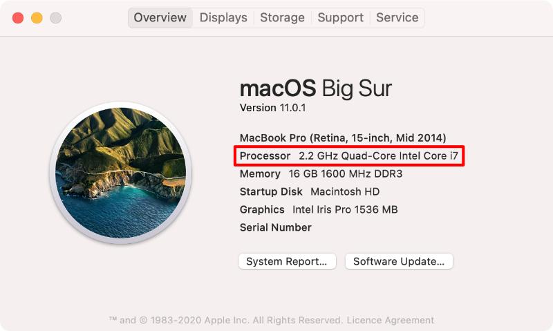 About This Mac window About This Mac window
