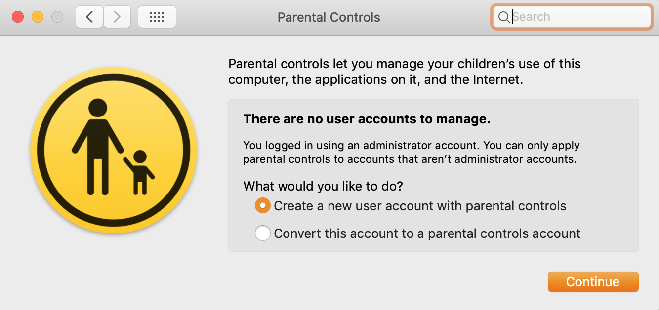 create a new user account with parental controls button create a new user account with parental controls button