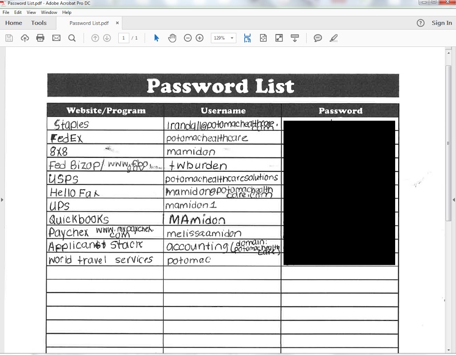 password list password list