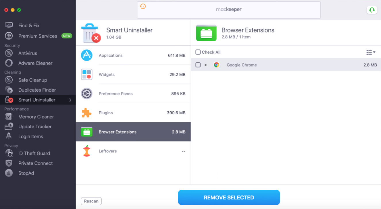 smart uninstaller browser extensions tab smart uninstaller browser extensions tab