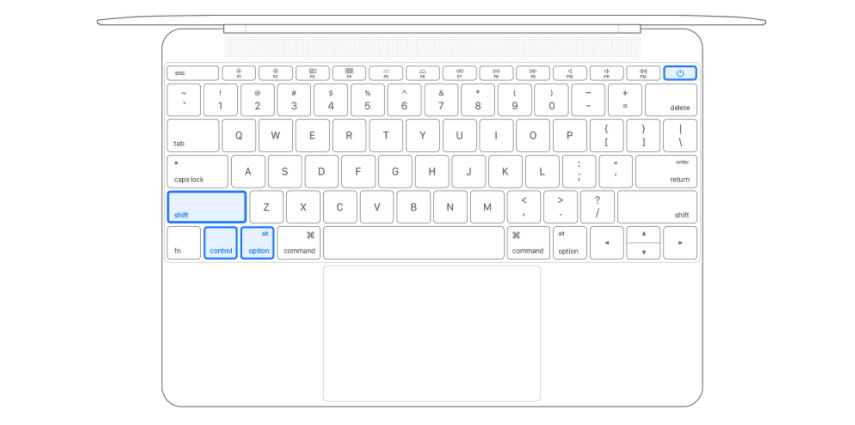 shift key not working macbook pro 2017