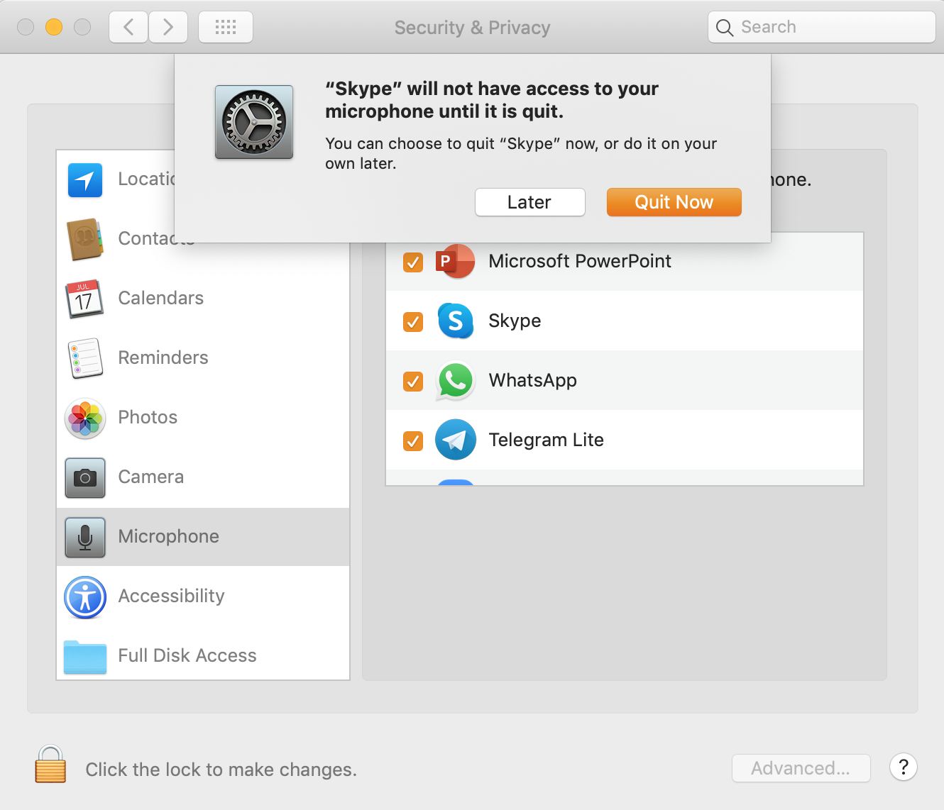 change microphone access settings for skype in system preferences change microphone access settings for skype in system preferences