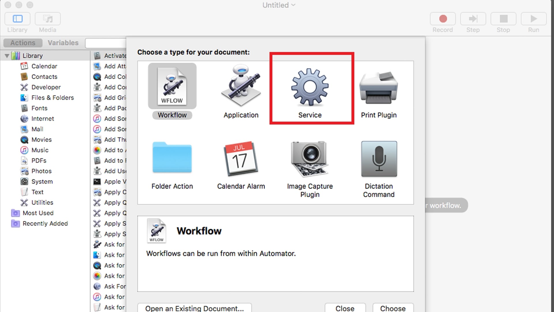 automator service automator service