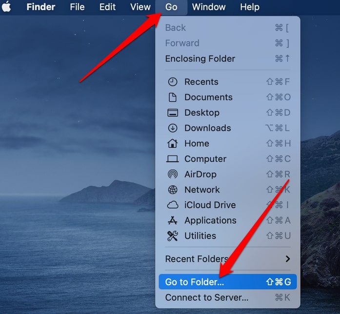 go go to folder option go go to folder option