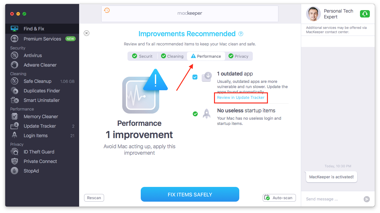 other categories in find & fix tab other categories in find & fix tab