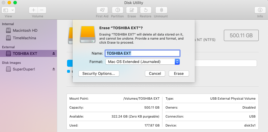 formatting an external drive with disk utility formatting an external drive with disk utility