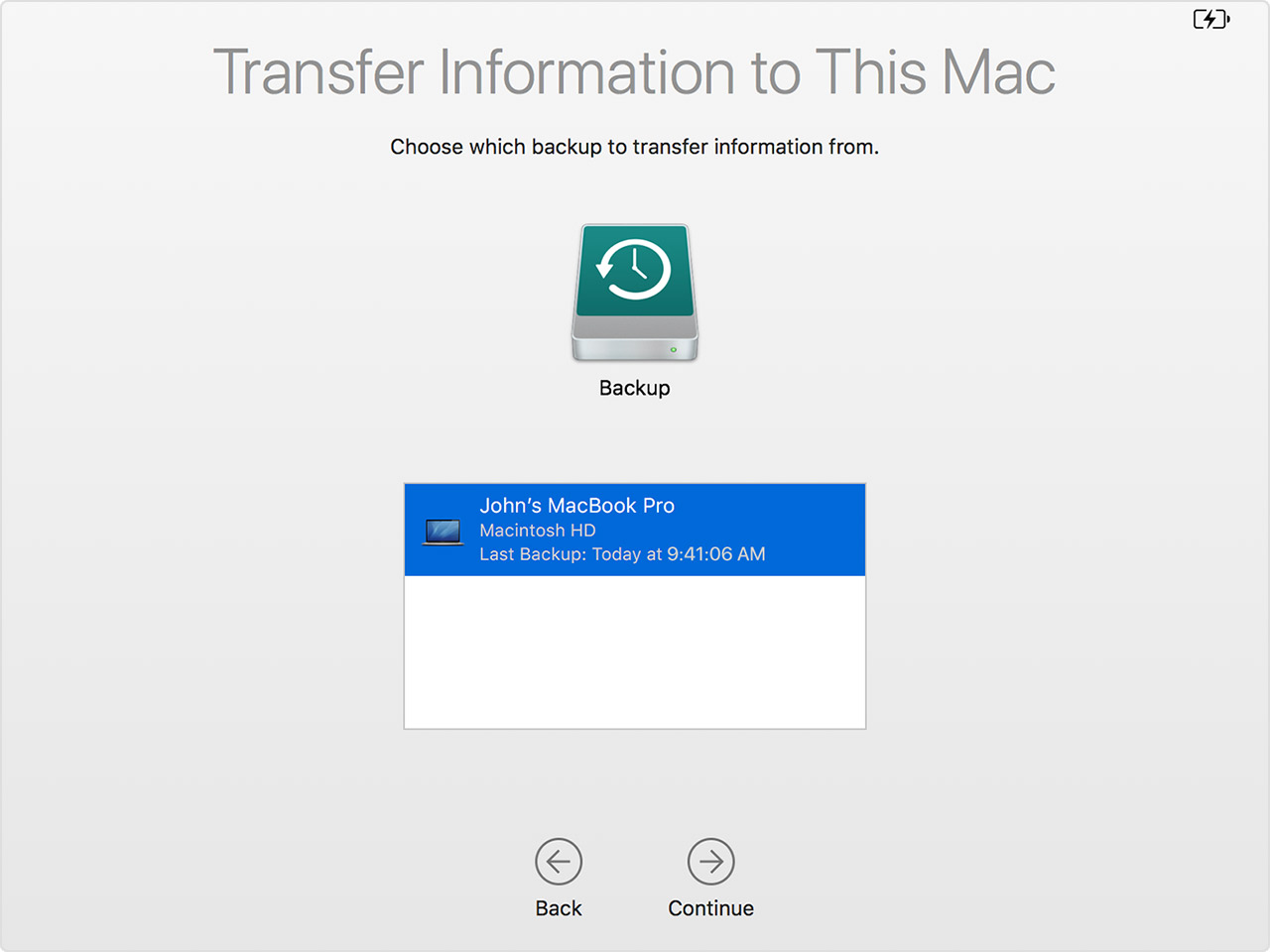 migration assistant select time machine backup migration assistant select time machine backup