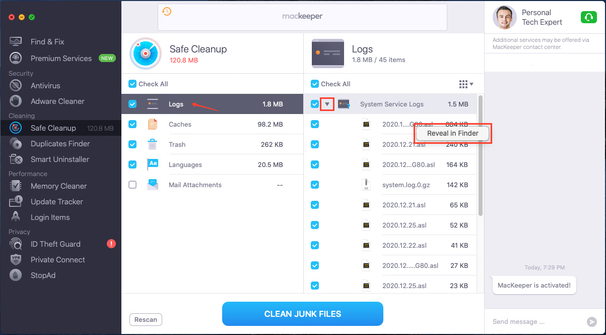 reveal in finder option in safe cleanup reveal in finder option in safe cleanup