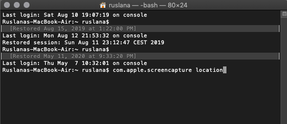 terminal app with com.apple.screencapture location command terminal app with com.apple.screencapture location command