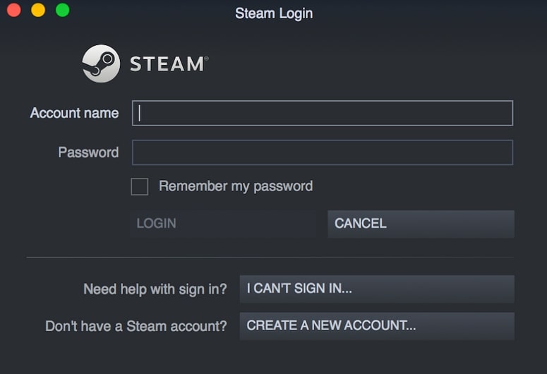 steam account login window steam account login window