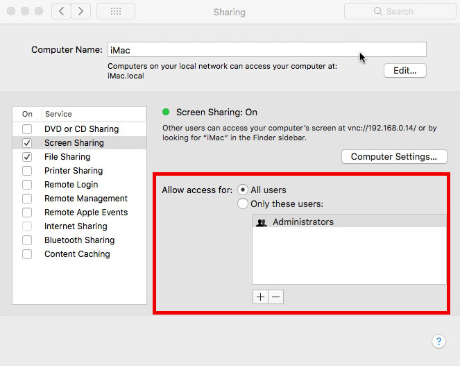 allow screen sharing for all users allow screen sharing for all users