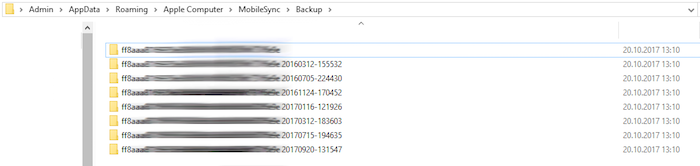 a list of ipod backups on a windows computer a list of ipod backups on a windows computer