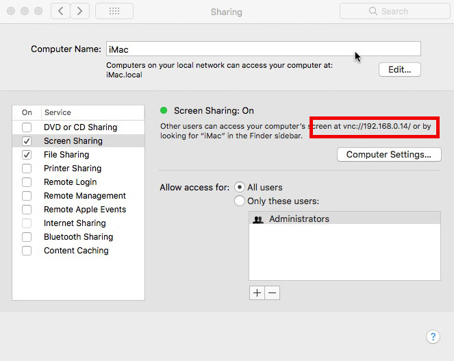 screen sharing mac's ip address screen sharing mac's ip address
