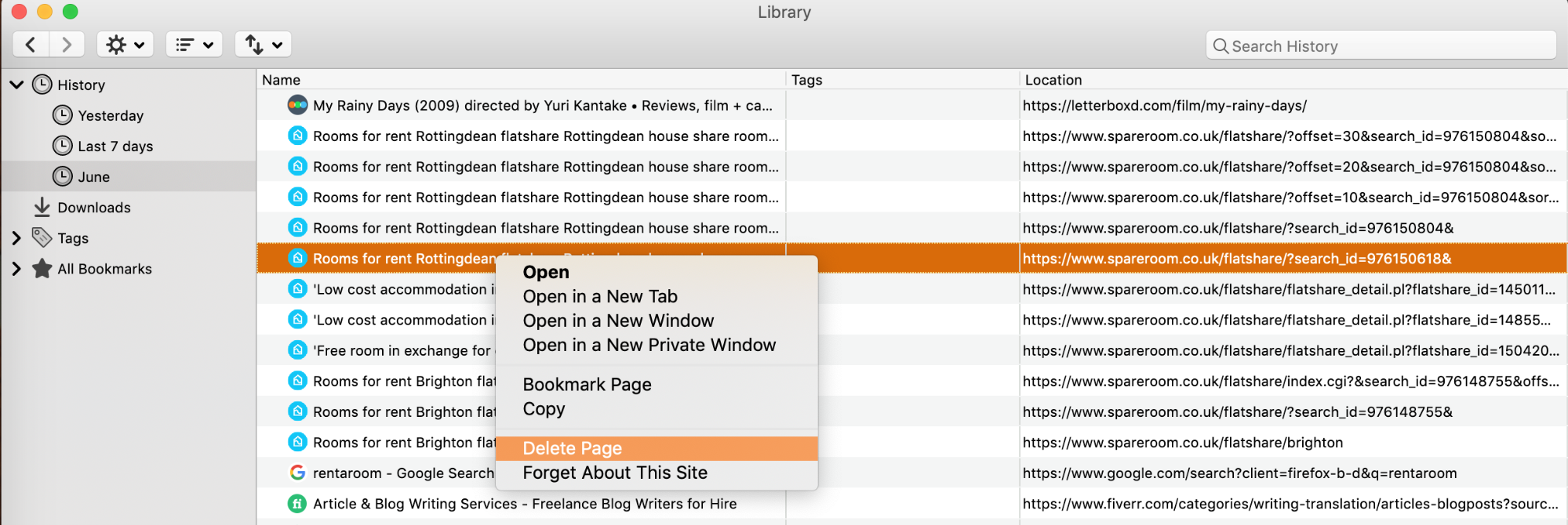 delete a single history item in history settings delete a single history item in history settings