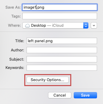 security options in print PDF menu security options in print PDF menu