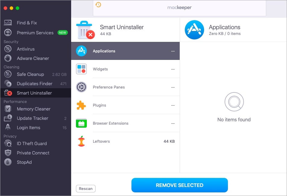 smart uninstaller applications tab smart uninstaller applications tab
