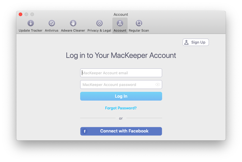 Account tab Account tab