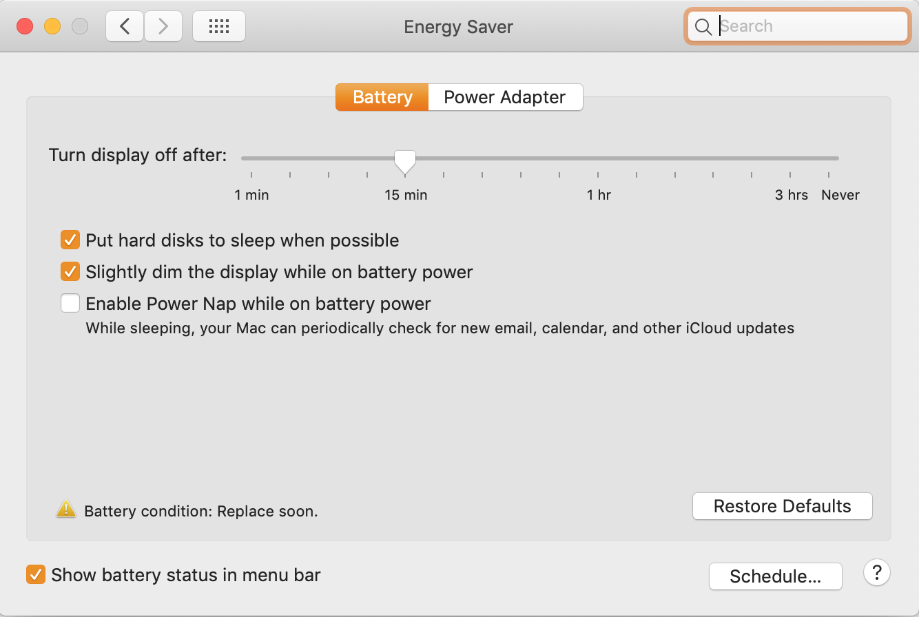 battery settings in the energy saver tab battery settings in the energy saver tab