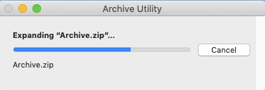 Archive Utility window when expanding a compressed file on a mac Archive Utility window when expanding a compressed file on a mac
