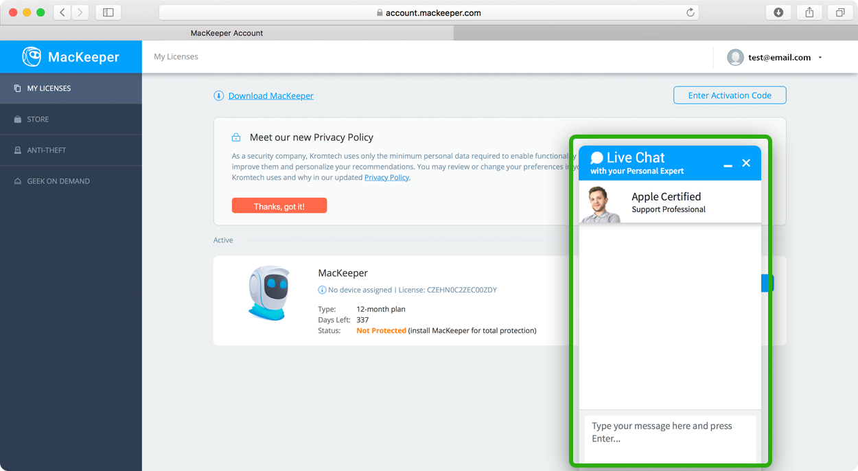 MacKeeper support MacKeeper support
