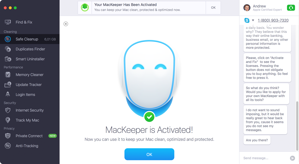 MacKeeper is activated MacKeeper is activated