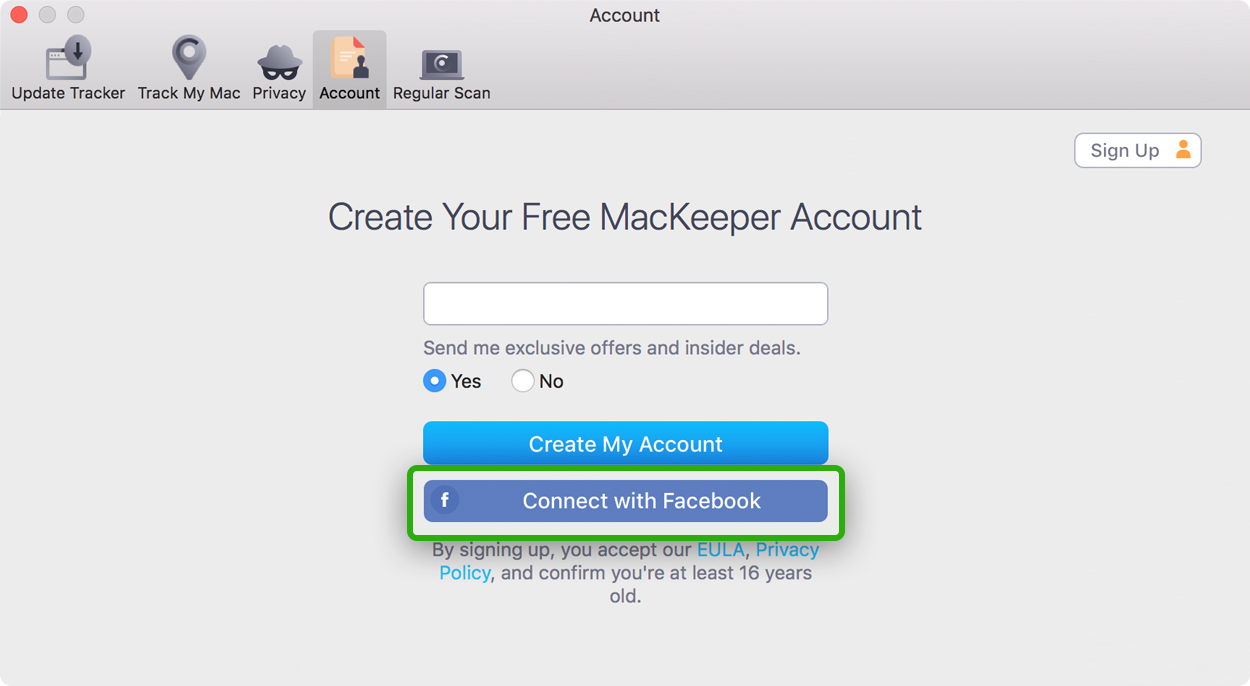 create a MacKeeper account Facebook create a MacKeeper account Facebook